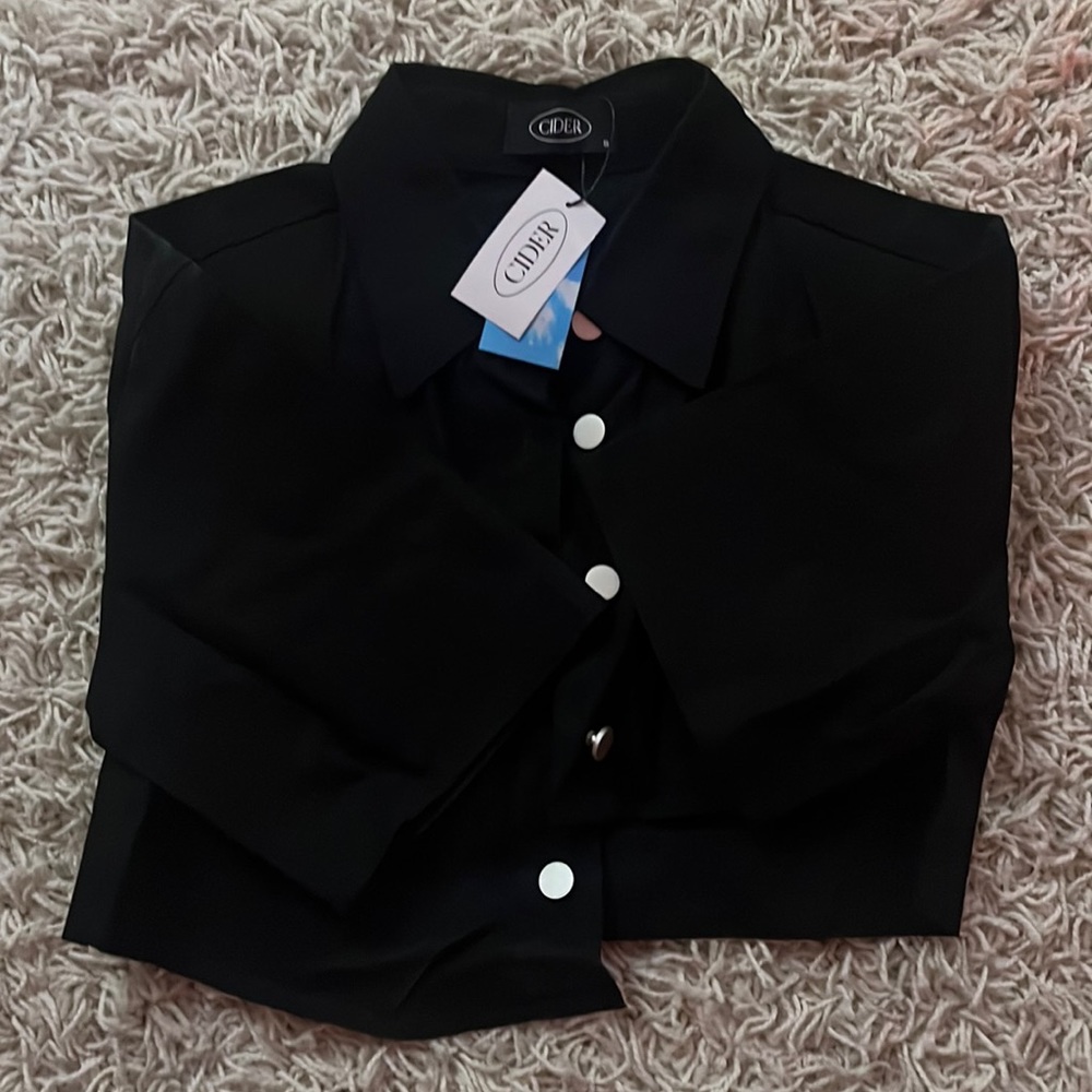 Black Cider Asymmetrical Crop Top